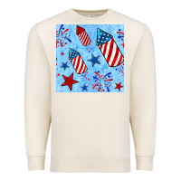 Sandshell 4th of july firecracker and star seamless  pattern Premium Sweatshirt - BundleAndBundleShop