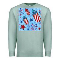 Seafoam 4th of july firecracker and star seamless  pattern Premium Sweatshirt - BundleAndBundleShop