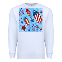 White 4th of july firecracker and star seamless  pattern Premium Sweatshirt - BundleAndBundleShop