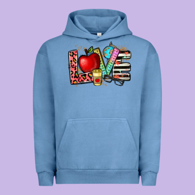 Love Teacher Urban Hoodie Designed By Nancycooperartshop