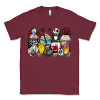 Burgundy cartoon characters coffee cups Classic Tee - Zillion Design Studio