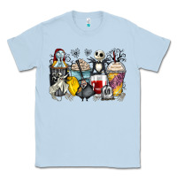Dusty Blue cartoon characters coffee cups Classic Tee - Zillion Design Studio
