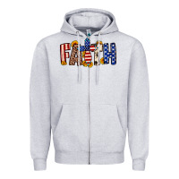 Faith Usa Flag Sunflower Zipper Hoodie | Teevron