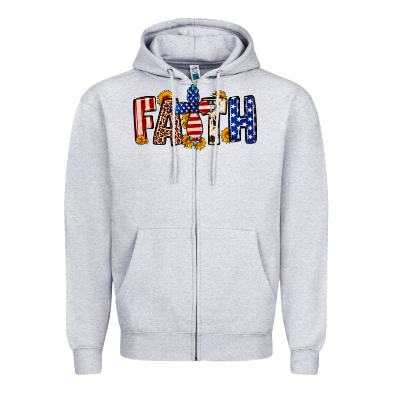 Faith Usa Flag Sunflower Zipper Hoodie by Neo Western | Teevron
