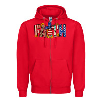 Red Faith USA flag sunflower Zipper Hoodie - Neo Western