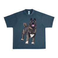Midnight Navy American akita Urban Heavy Tee - RanaPortraitStore