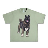 Oil Green American akita Urban Heavy Tee - RanaPortraitStore