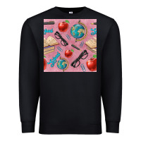 Black Teacher Seamless Pattern Premium Sweatshirt - BundleAndBundleShop