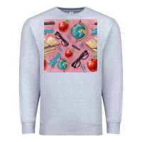 Heather Grey Teacher Seamless Pattern Premium Sweatshirt - BundleAndBundleShop