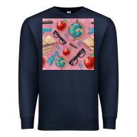 Navy Teacher Seamless Pattern Premium Sweatshirt - BundleAndBundleShop