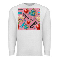 Oatmeal Heather Teacher Seamless Pattern Premium Sweatshirt - BundleAndBundleShop