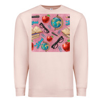 Pale Pink Teacher Seamless Pattern Premium Sweatshirt - BundleAndBundleShop