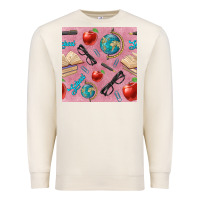 Sandshell Teacher Seamless Pattern Premium Sweatshirt - BundleAndBundleShop