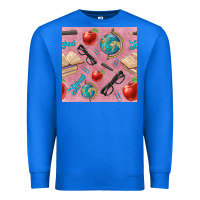 True Royal Teacher Seamless Pattern Premium Sweatshirt - BundleAndBundleShop