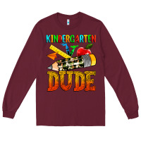 Burgundy kindergarten dude Long Sleeve Tee - texasbilliewilder