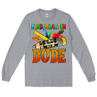 Heather Grey kindergarten dude Long Sleeve Tee - texasbilliewilder