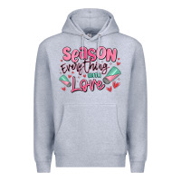 Heather Grey season everything with love Premium Hoodie - MaliasSmallBusiness