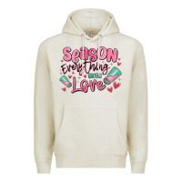 Oatmeal Heather season everything with love Premium Hoodie - MaliasSmallBusiness