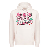 Pale Pink season everything with love Premium Hoodie - MaliasSmallBusiness