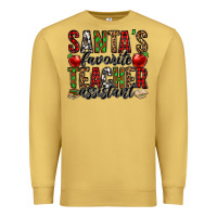 Antique Gold santa's favorite teacher assistant Premium Sweatshirt - Jasminsmagicworld