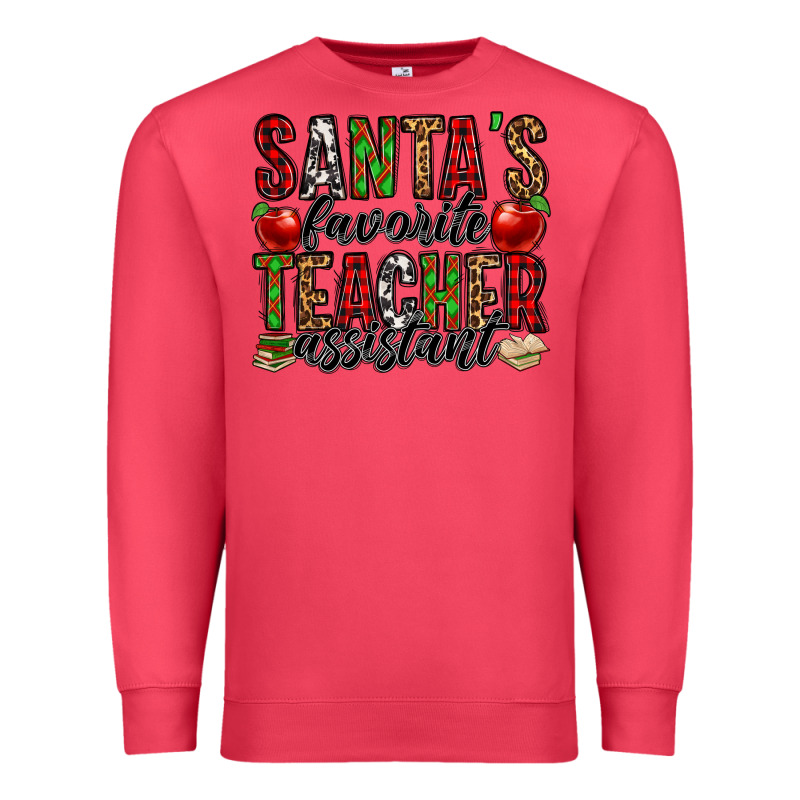 Santa's Favorite Teacher Assistant Premium Sweatshirt by Jasminsmagicworld | Teevron