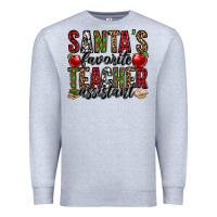 Heather Grey santa's favorite teacher assistant Premium Sweatshirt - Jasminsmagicworld