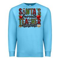 Ocean Blue santa's favorite teacher assistant Premium Sweatshirt - Jasminsmagicworld