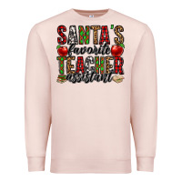Pale Pink santa's favorite teacher assistant Premium Sweatshirt - Jasminsmagicworld