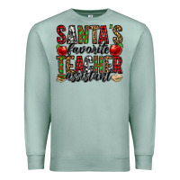 Seafoam santa's favorite teacher assistant Premium Sweatshirt - Jasminsmagicworld