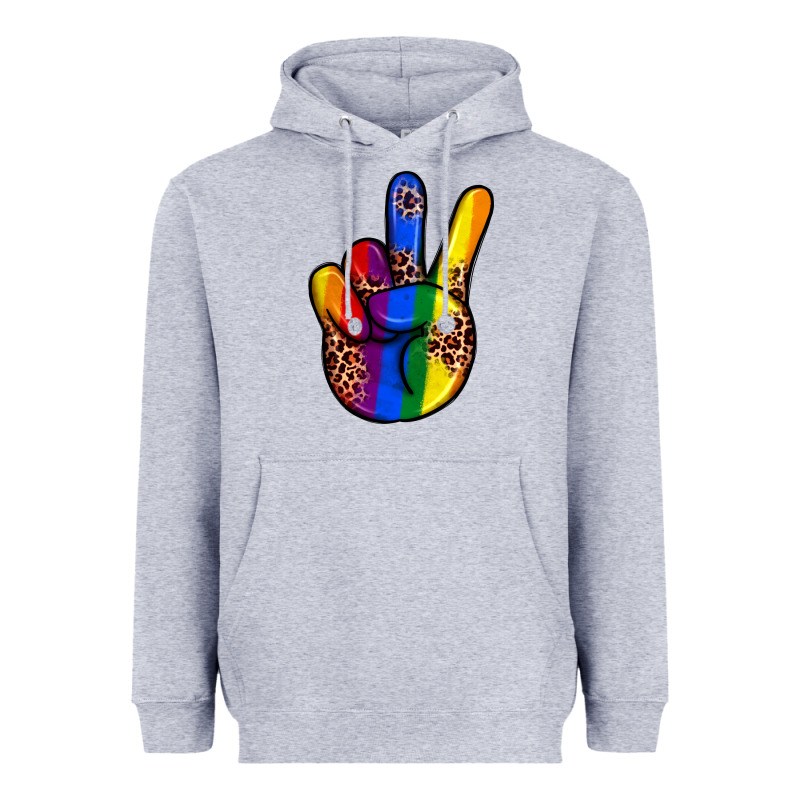 Pride Leopard Peace Hand Heavyweight Hoodie by JahusDesignShop | Teevron