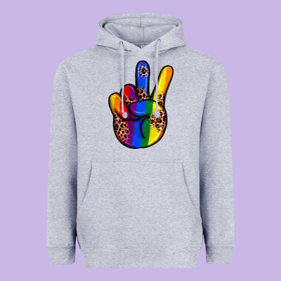 Pride Leopard Peace Hand Heavyweight Hoodie Designed By Jahusdesignshop