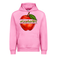 Fuchsia Pink teacher life with apple Urban Hoodie - NancyCooperArtShop