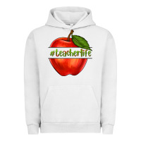 Pigment Lunar Rock teacher life with apple Urban Hoodie - NancyCooperArtShop