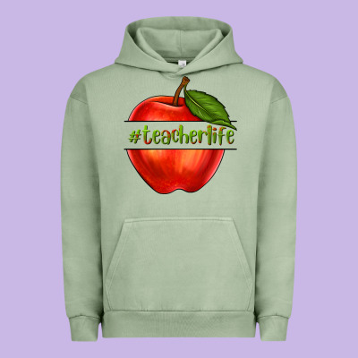 Teacher Life With Apple Urban Hoodie Designed By Nancycooperartshop