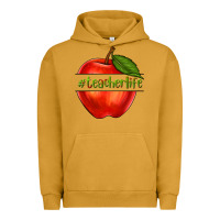 Pigment Peanut Butter teacher life with apple Urban Hoodie - NancyCooperArtShop