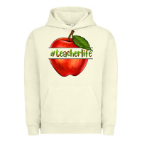 Pigment Pistachio teacher life with apple Urban Hoodie - NancyCooperArtShop
