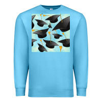Ocean Blue graduation cap seamless pattern Premium Sweatshirt - BundleAndBundleShop