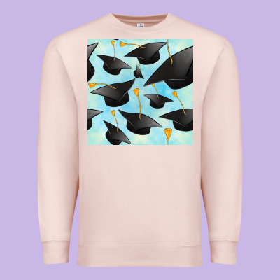 Graduation Cap Seamless Pattern Premium Sweatshirt Designed By Bundleandbundleshop