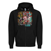 Black summer farm Zipper Hoodie - SublimationCraftShop