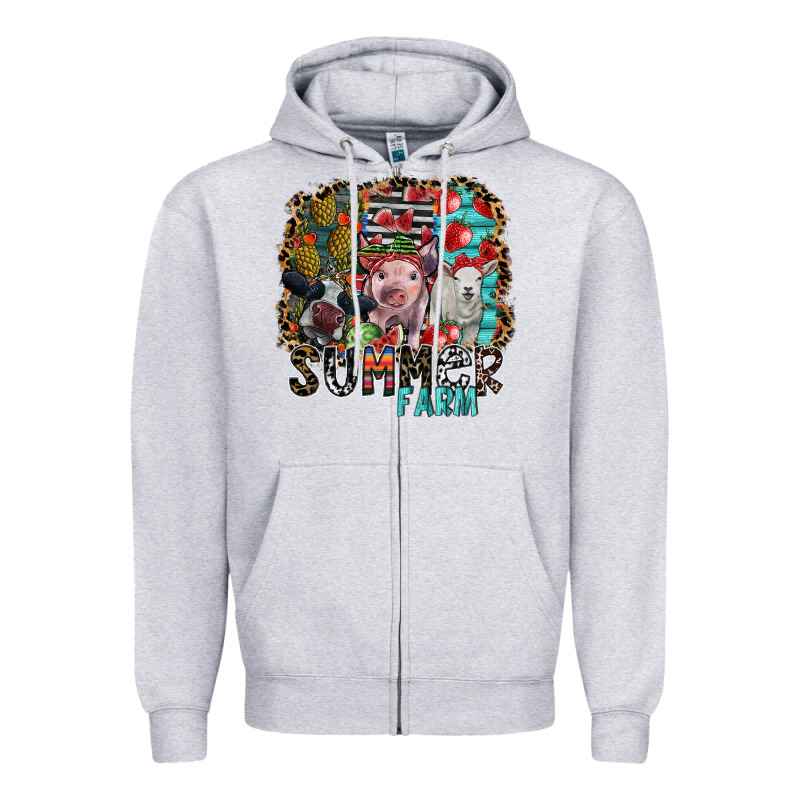 Summer Farm Zipper Hoodie by SublimationCraftShop | Teevron