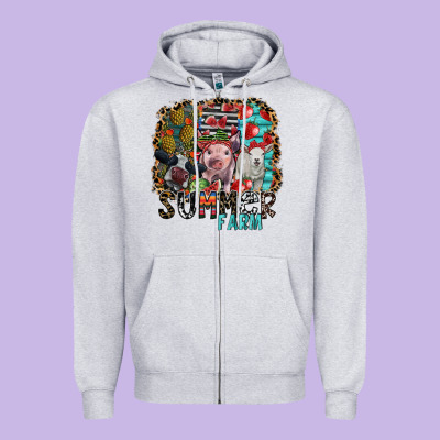 Summer Farm Zipper Hoodie Designed By Sublimationcraftshop