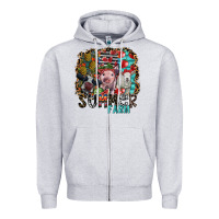 Heather Grey summer farm Zipper Hoodie - SublimationCraftShop