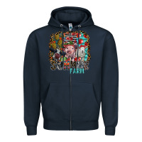 Navy summer farm Zipper Hoodie - SublimationCraftShop