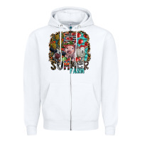 White summer farm Zipper Hoodie - SublimationCraftShop