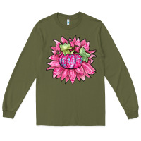 Army Green sunflower pumpkin breast cancer Long Sleeve Tee - Zillion Design Studio
