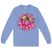Colony Blue sunflower pumpkin breast cancer Long Sleeve Tee - Zillion Design Studio