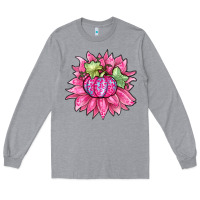 Heather Grey sunflower pumpkin breast cancer Long Sleeve Tee - Zillion Design Studio