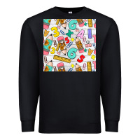 Black back to school seamless pattern Premium Sweatshirt - BundleAndBundleShop