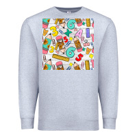 Heather Grey back to school seamless pattern Premium Sweatshirt - BundleAndBundleShop