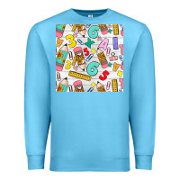 Ocean Blue back to school seamless pattern Premium Sweatshirt - BundleAndBundleShop